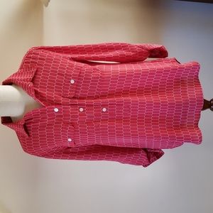 LOFT Womens Button down Blouse Coral/Red Size